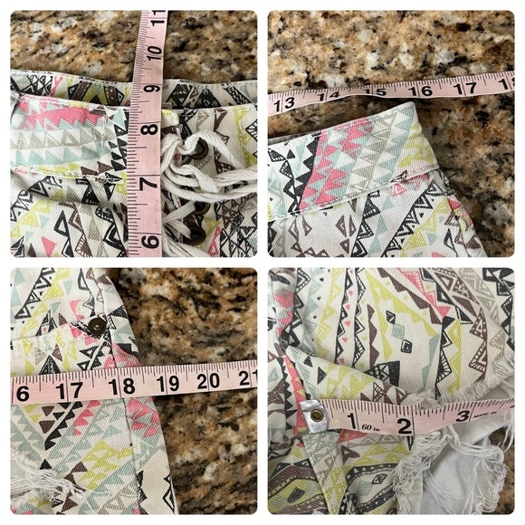 Billabong lite hearted Shorts Women’s Multicolored Aztec western Pockets Sz 30 - Picture 3 of 9